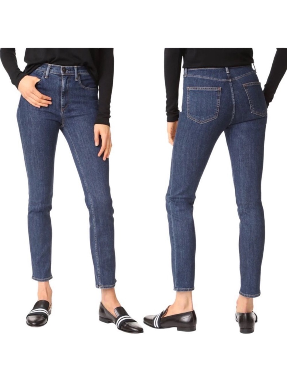 NWT RAG & BONE Dark Paz High Rise Ankle Straight Jeans 24